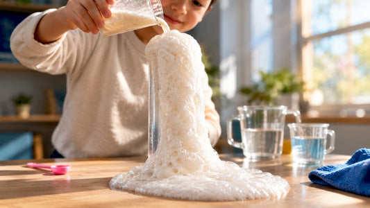 Yeast-powered elephant toothpaste foam eruption